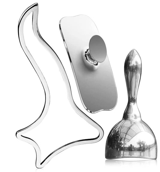 ONUEMP 3-in-1 Stainless Steel Massage Therapy Tools - Ice Gua Sha Lipedema - size: 3pcs Board Kit