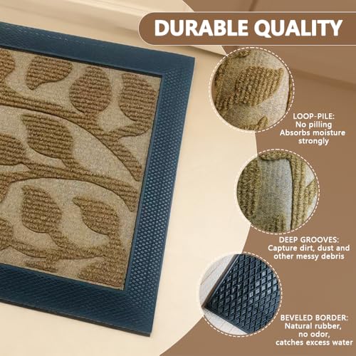 Outdoor Stair Treads for Wooden Steps, 8.5" x 30", 6 Pcs, Brown - color: Yellow Leaves