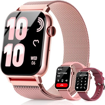 Trendia Smart Watches for Women, 1.83'' HD Fitness Tracker with Answer/Make Calls, Heart Rate/Sleep/SpO2 Monitor, 120+ Sport Modes, IP68 Waterproof, Compatible iPhone/Android Rose Pink - color: Rose Pink