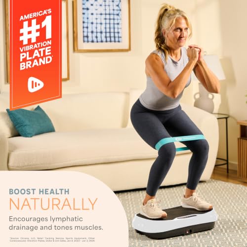 Lifepro Waver Mini Vibration Plate Exercise Machine with Resistance Bands - color: White