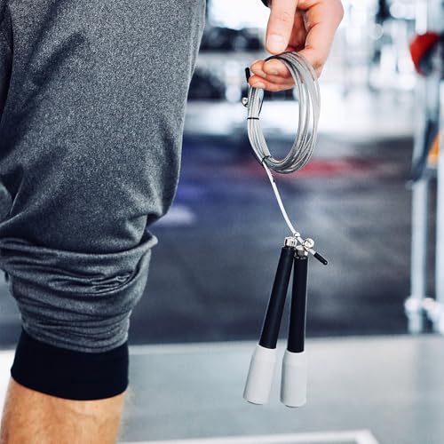 PATIKIL Speed Jump Rope, Adjustable Speed Skipping Rope Tangle-Free Fast Jump Rope with Storage Bag and Spare Parts - color: Black