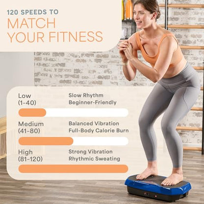 Lifepro HexaPlate Vibration Plate Exercise Machine with Magnetic Acupoints - color: Blue