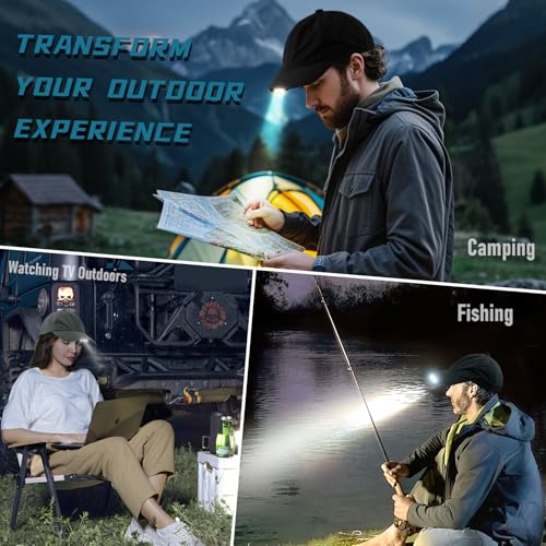 Hands Free Rechargeable LED Baseball Cap with Light Built-in Unisex Sport Waterproof Hat for Men Dad Husband Outdoor - color: White