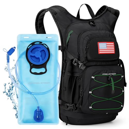 Maelstrom Lightweight Hydration Hiking Backpack with 2L/3L Water Bladder - color: 1.Black, size: 3L Bladder