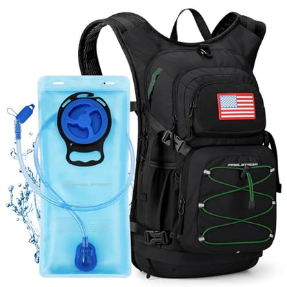 Maelstrom Lightweight Hydration Hiking Backpack with 2L/3L Water Bladder - color: 1.Black, size: 3L Bladder