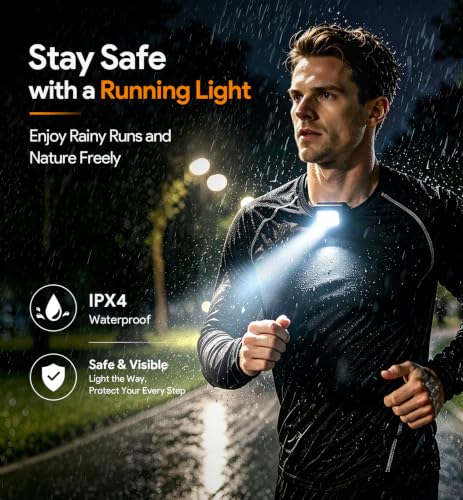 Running Lights for Runners, 2 Pack Rechargeable LED, 4 Modes, Night Running