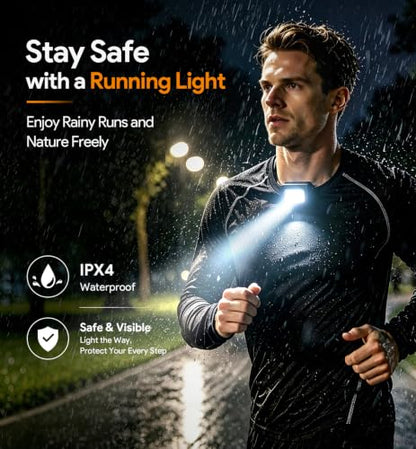 Running Lights for Runners, 2 Pack Rechargeable LED, 4 Modes, Night Running