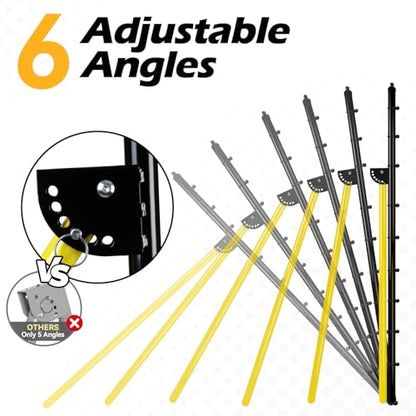 6 Adjustable AnglesVolleyball Rebounder Net 7x4 FT Bounce Back Trainer - color: Black