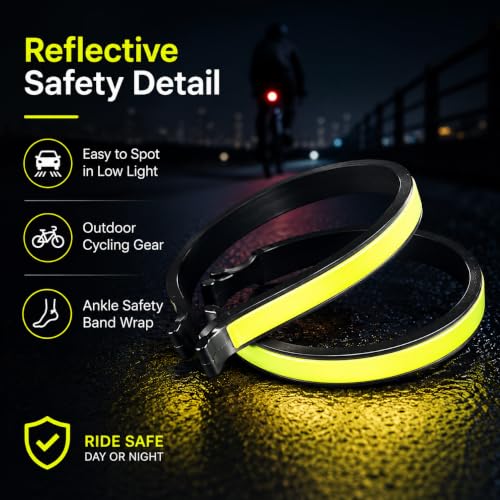 2Pcs Reflective Cycling Trouser Clips, Ankle Safety Band Wrap Outdoor Gear and Recreation Cycling Ankle Safety Band Reflective Bicycles Clip Pant Leg Cuff Clip Bikes Cycling Equipment