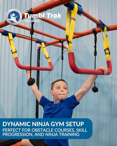Tumbl Trak Adjustable Trapeze Bar - Indoor Trapeze Swing Bar for Kids - Gymnastics Swing Bar, Ninja Trapeze Accessories - Swing Set Trapeze