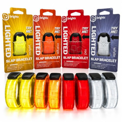 Brightz LED Slap Bracelet Armbands, Light Up Glow Bracelets, 8-Pack