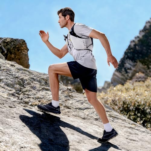 N NEVO RHINO 5L Running Vest, Water Vest Backpack with 2x500ml Soft Flasks - color: Black, size: Large