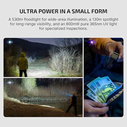 OLIGHT Oclip Ultra Rechargeable EDC Flashlight, UV Light, Olive Green