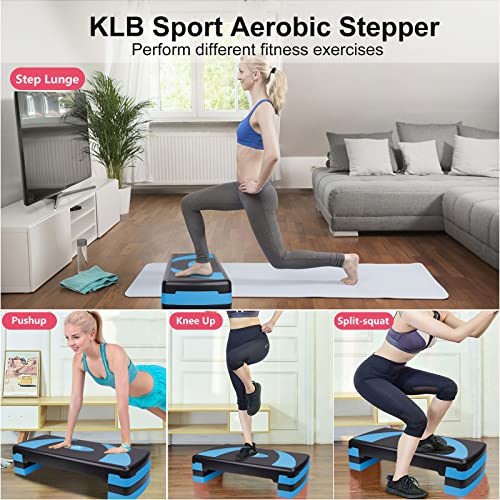 Adjustable Exercise Workout Aerobic Stepper Step Platform Trainer - color: Black