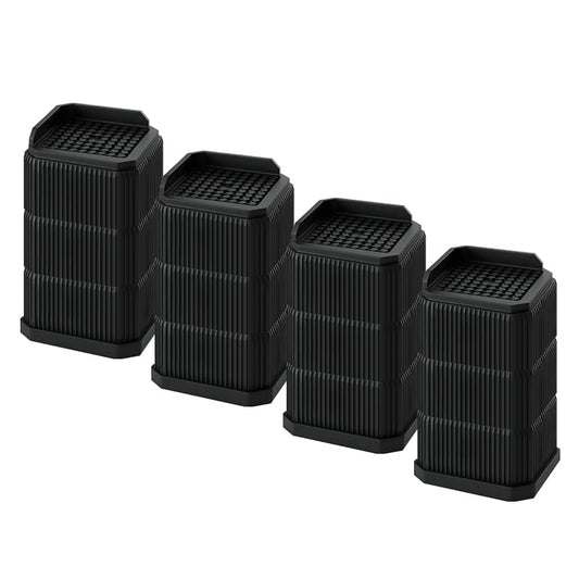4 Pack Stackable Treadmill Riser Blocks, for Gym and Home Use - color: Black, size: 3 layers (6in)