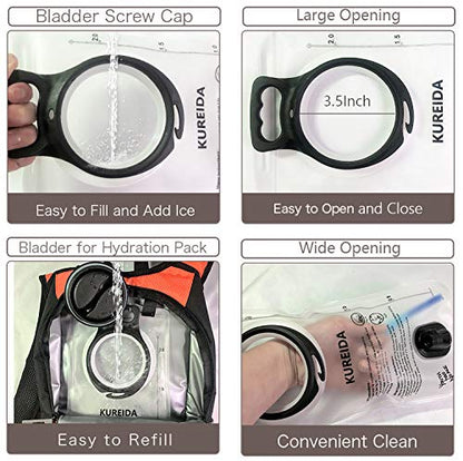 KUREIDA Hydration Bladder 2L-3L,Leak Proof Water Reservoir,BPA Free,Wide Opening, Military Water Bladder Combined with Hydration Backpacks for Biking Hiking Running Camping Climbing. - color: 3L - White