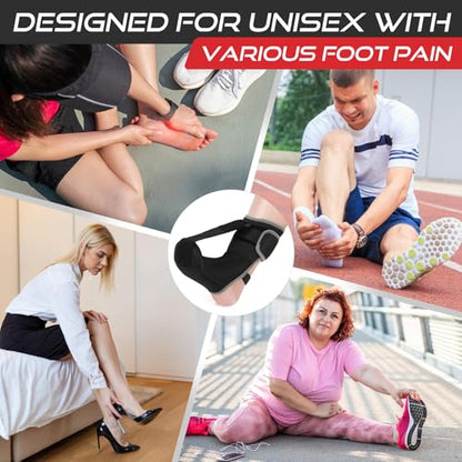 Plantar Fasciitis Night Splint Sock Soft Plantar Fasciitis Brace for Sleeping Achilles Tendonitis Foot Drop Heel Pain - Plantar Fasciitis Relief Night Splint for Women Men Black Medium - color: Black-Medium