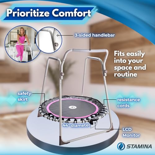 Denise Austin 44 in Fitness Trampoline with Handlebar, for Cardio Fitness