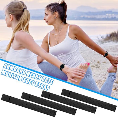Oudain 4 Pcs Heart Rate Monitor Replacement band, 0.8 x 14.2 Inch, Black - color: Black, size: 0.8 x 14.2 Inch