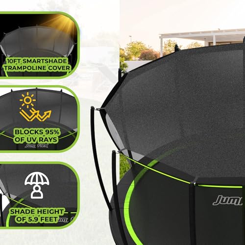 JumpFlex Hero Trampoline - color: With Shade, size: 10FT