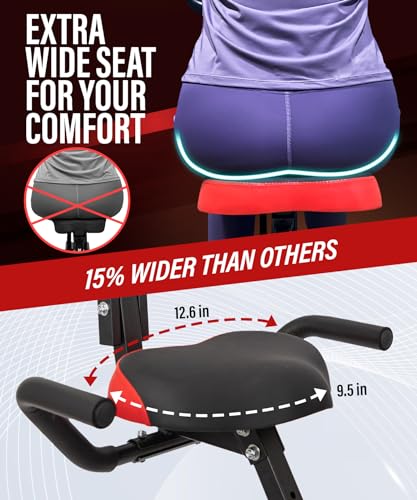 YYFITT 3-IN-1 Exercise Bike with Luminous Display | Foldable | XXL Backrest