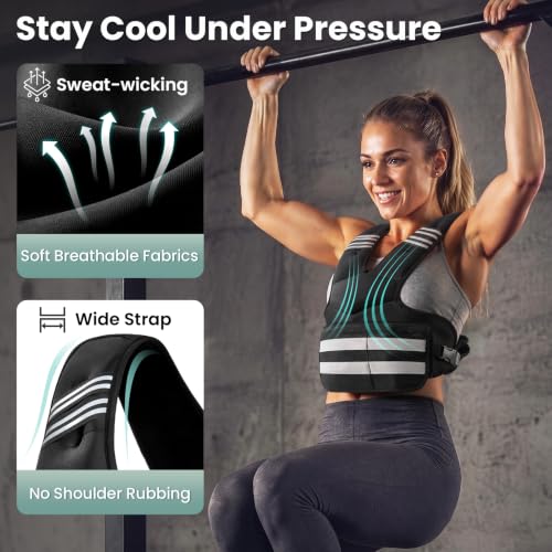 Adjustable Weighted Vest for Women and Men, 4-11lb/11-18lb/20-32lb Vest - size: 20-32 lbs