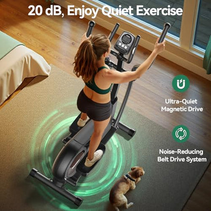 Niceday Elliptical Exercise Machine, Elliptical Trainer for Home Use, Compact Elliptical Machine, 16 Levels Resistance, 400LBS Load Capacity