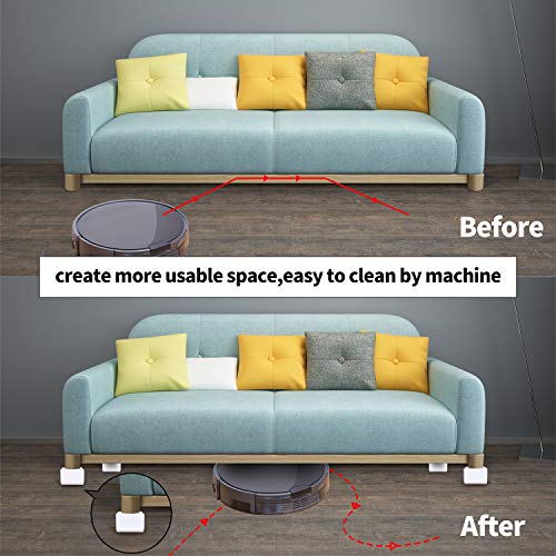 Ezprotekt 2" Bed and Furniture Risers Heavy Steel Sofa Table Dresser Risers - color: White, size: 2" x 3.15"