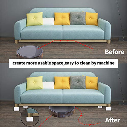 Ezprotekt 2" Bed and Furniture Risers Heavy Steel Sofa Table Dresser Risers - color: White, size: 2" x 3.15"