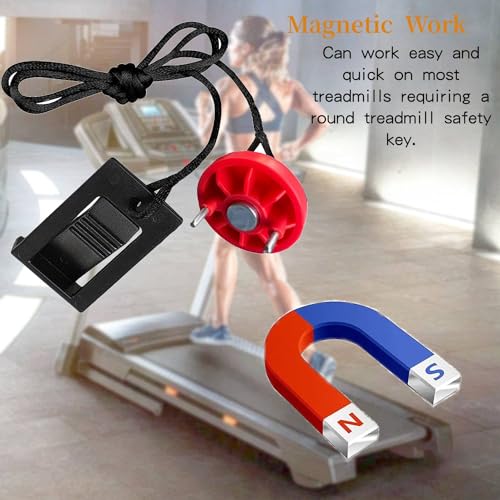 Universal Treadmill Safety Key Magnet Replacement Round Insert Style,Compatible with Proform Weslo Golds Gym Freemotion and Healthrider Treadmill