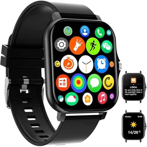 Smart Watch, 1.81" Upgraded Full Touchscreen Smart Watch for Android iPhones with Bluetooth Call, Sleep Tracker, Multiple Sports Fitness Tracker with Smart Watches for Women Men (Black) - color: 1.81“ Black