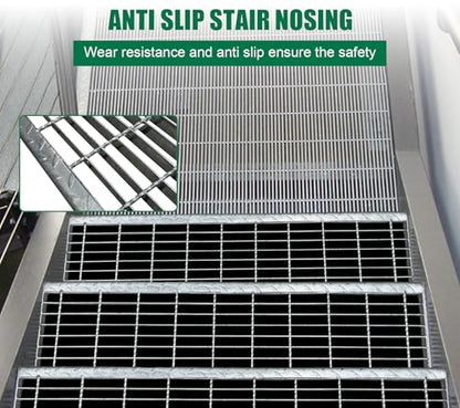 31.5x9.4in. Galvanized Steel Stair Tread - size: 31.5x9.4in, style: Galvanized Steel-1 Pack