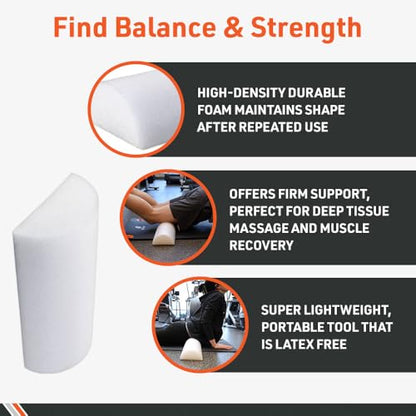 Body Sport ZZFR612H Half Foam Rollers, 6 x 12-Inch - size: Half 6 x 12 in