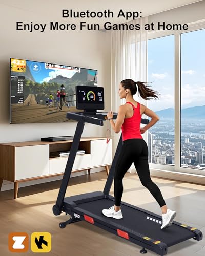 ATEEDGE Treadmill with Auto Incline, 20% Incline, 3.0HP, 10 MPH Running Machine, 18.5" Wide Belt, 350 lbs Capacity, Treadmill for Home with Bluetooth App