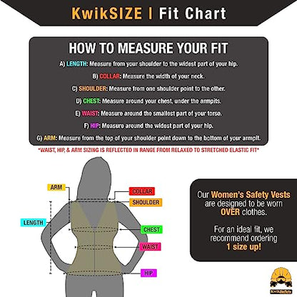 KwikSafety RoadBOSS Econ & Premium Safety Vest for Women Class 2 ANSI OSHA - color: Yellow (Limited Edition), size: Medium