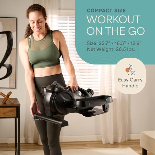 Lifepro Flexstride Under Desk Elliptical with Red Light Therapy Option - color: Black