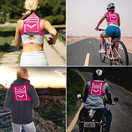 Running Mini Backpack Vest for Men & Women - Hi-viz gear, Holds Valuables, any Phone - Ideal for Fitness, Walking, Cycling! - color: Hot Pink