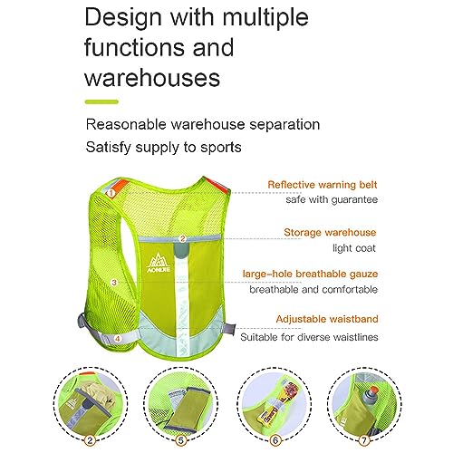 AONIJIE Reflective Running Vest Marathon Running Vest Pack Breathable for Hiking Camping Cycling Race - color: blue