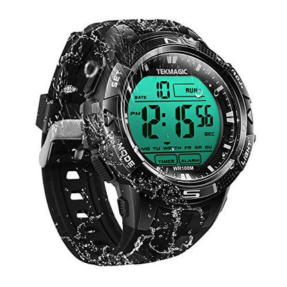 10 ATM Digital Submersible Diving Watch 100m Water Resistant Swimming Sport Wristwatch Luminous LCD Screen with Stopwatch Alarm Function