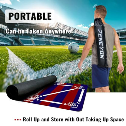 Soccer Training Mat, Soccer Training Equipment, Soccer Gifts for Boys 8-12 - color: Stripes, size: 47*31 IN