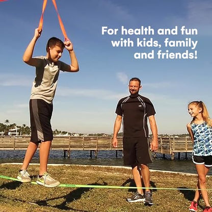 Flybold 57ft Slackline Kit - Slack Lines for Backyard for Kids and Adults with Tree Protectors, Carry Bag and Ratchet - Ninja Slackline Obstacle Course and Balance Rope for Core Strength Training - style: ESSENTIAL KIT