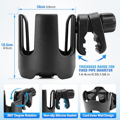 Universal Stroller Cup Holder, Adjustable Drinks Holder for Walkers, Trolleys