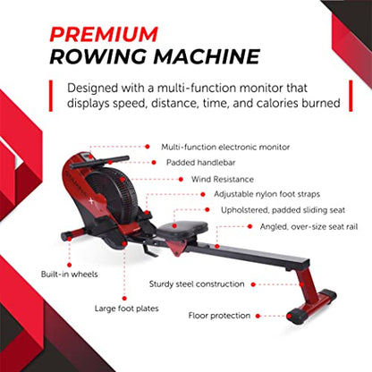 Stamina ATS Air Rower Machine with Smart Workout App - Foldable Rowing Machine with Dynamic Air Resistance for Home Gym Fitness - Up to 250 lbs Weight Capacity - style: ATS Air Rower 35-1401