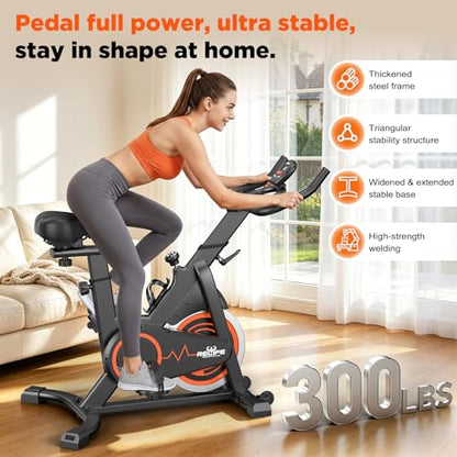 RELIFE REBUILD YOUR LIFE Exercise Bike, Friction Stationary Bike for Home - color: Black-02