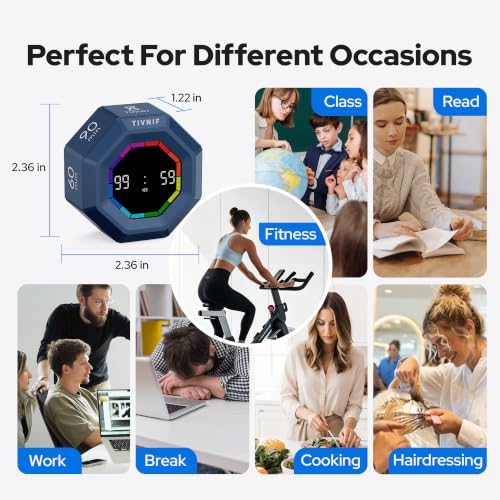 Visual Timer for Kids Kitchen Timer Pomodoro Magnetic Visual Countdown - color: Blue