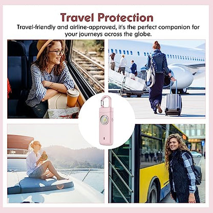 Rechargeable Personal Alarm for Women - Christmas Birthday Gifts for Women, Daughter, College Student, Teen Girl, Elders, Kids, Siren Alarm, USB Charging, Pink - color: Pink