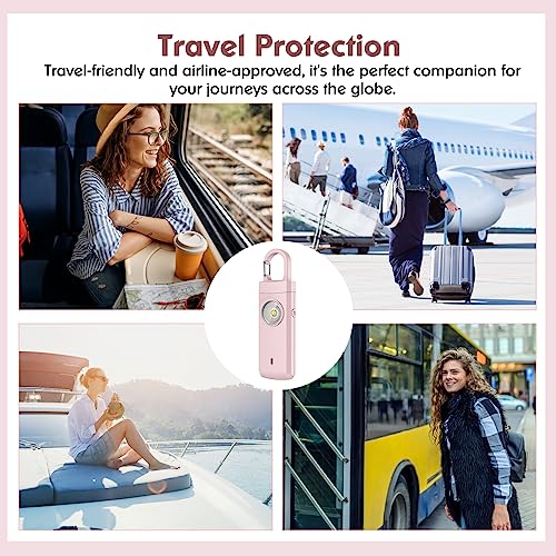 Rechargeable Personal Alarm for Women - Christmas Birthday Gifts for Women, Daughter, College Student, Teen Girl, Elders, Kids, Siren Alarm, USB Charging, Pink - color: Pink