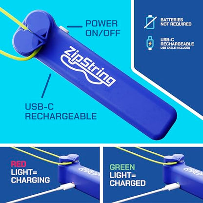 ZipString Original Rope Launcher Toy, Bold Blue - color: Bold Blue