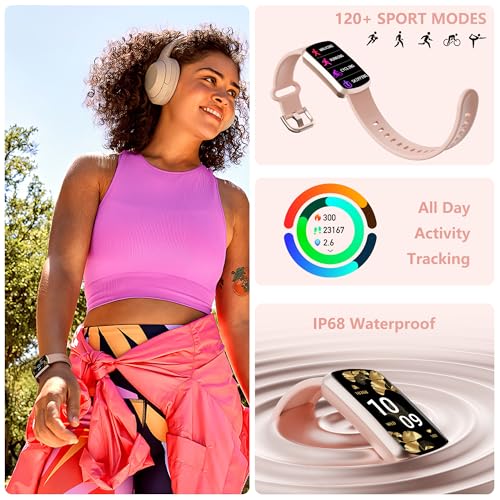 Health Fitness Tracker, Smart Watch with 24/7 Heart Rate, Activity Tracker with Blood Pressure and Blood Oxygen Monitor, 120 Sport Mode Waterproof Sleep Tracker for Women Men - color: Deep Pink