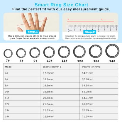Smart Ring for Men & Women, Fitness and Health Tracker Ring(Black 12) - color: Black, size: 12